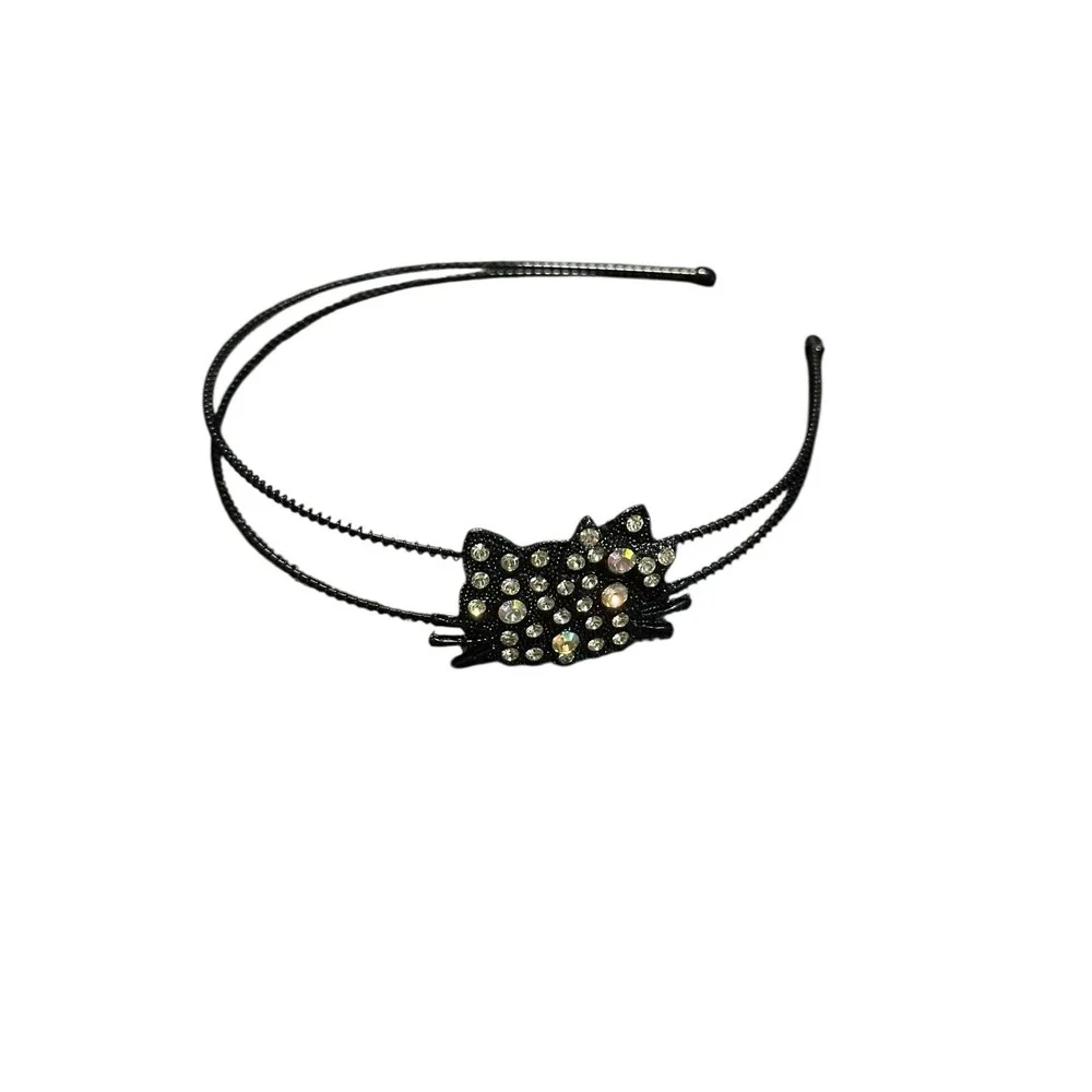 NEW girls headband accessories 1 piece black metal hello‎ kitty
